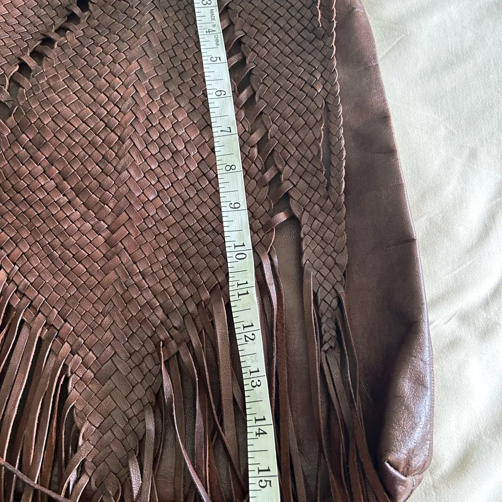 Motif 56 Leather woven purse Brown - Image 5