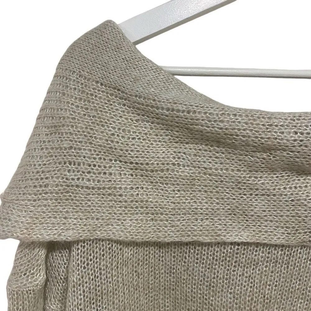 Lane Bryant plus size 22/24 long sleeve cowl neck light weight sweater cream oat - Image 4