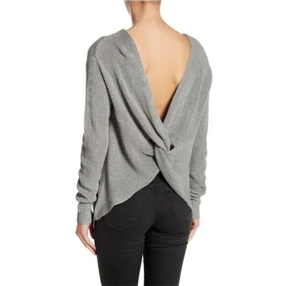 NEW Cotton Emporium Gray Knot Back Sweater, NWT, Size Small, MSRP $88 - Image 2
