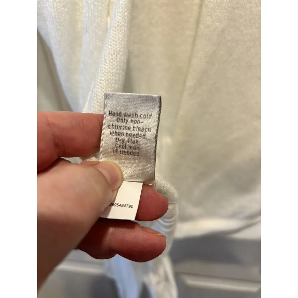 LC Lauren Conrad Runway Collection Lace Open‎ Back Sweater XL Holiday Party White - Image 11