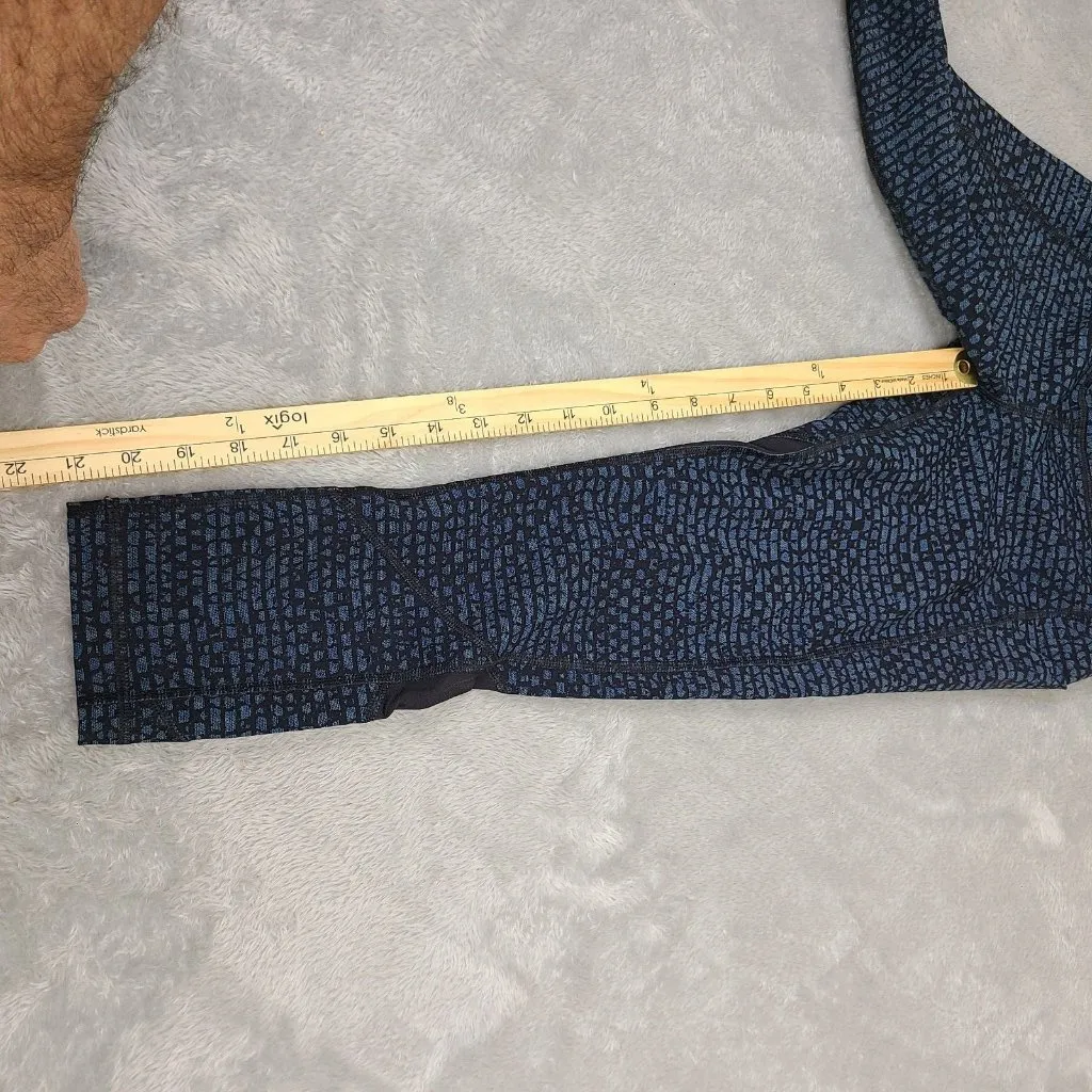 Lululemon Pace Rival Crop‎ Legging Shatter Weave Desert Teal Blue Womens 4 - Image 8