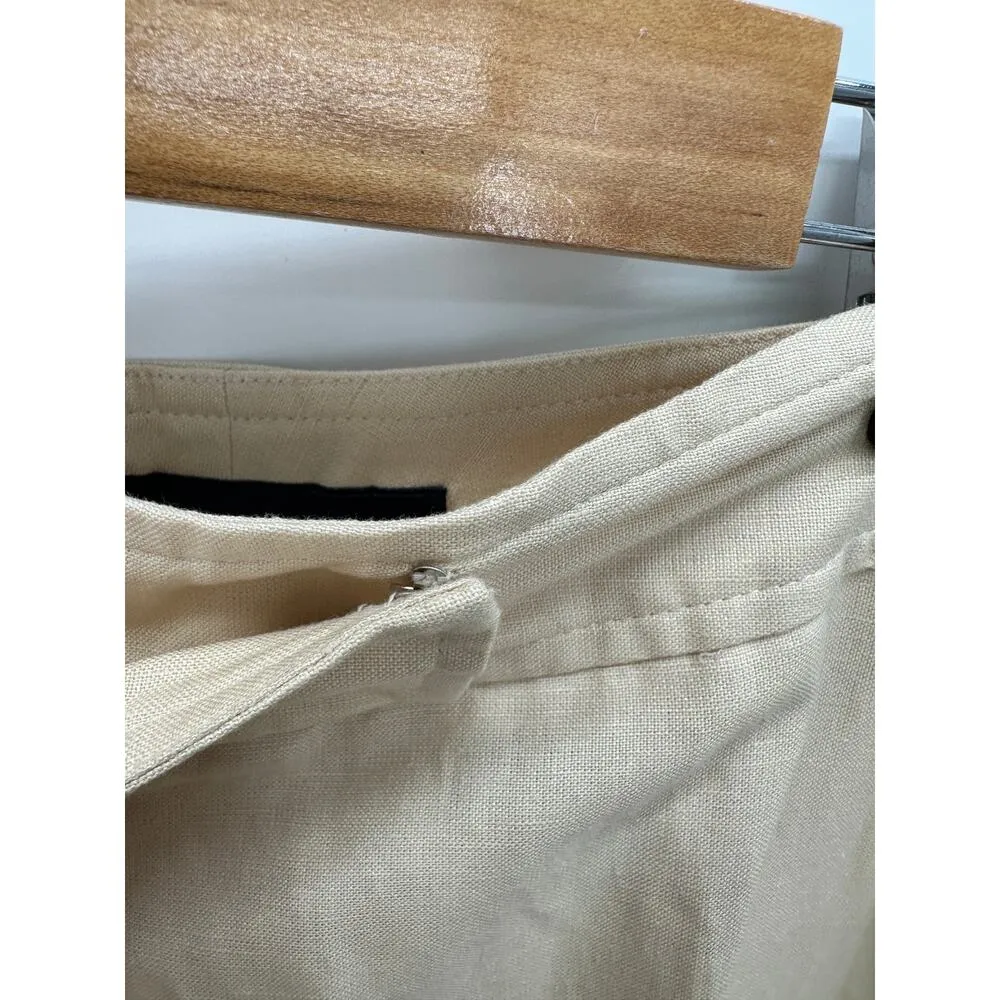 Jones Wear Womens Pant Suit Set Size 12/10 Cream Linen Rayon Lagenlook Coastal - Image 14