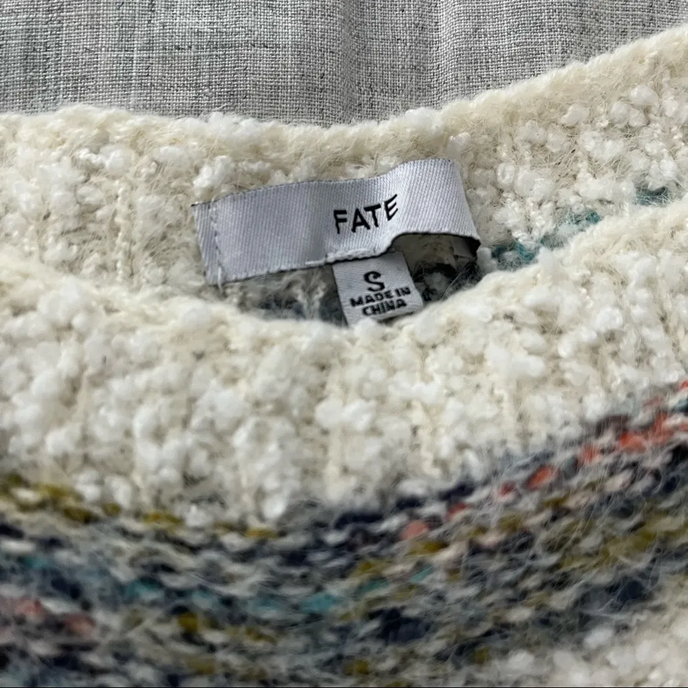 FATE Rainbow Chevron Crochet Sweater - Image 9