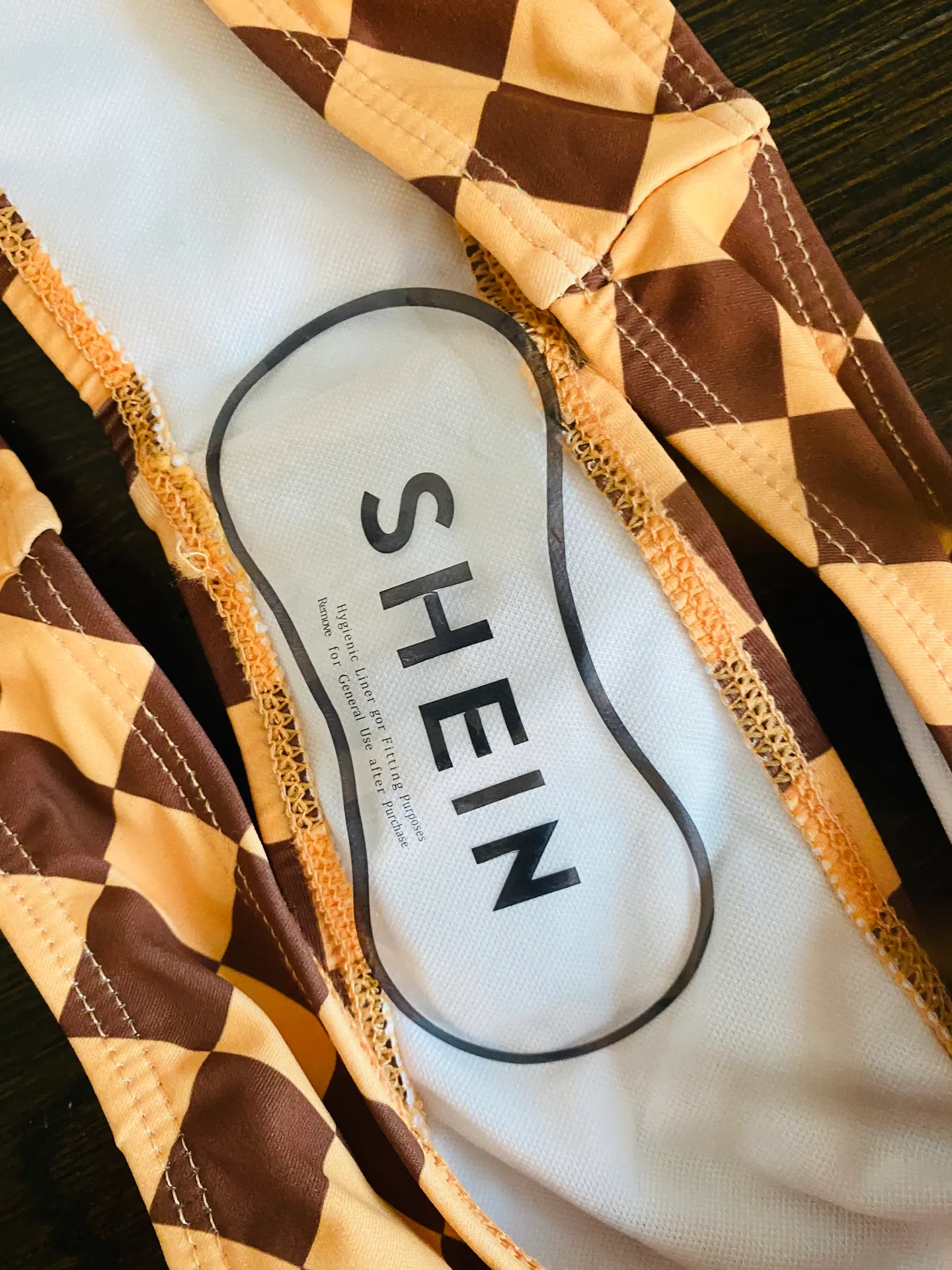 SheIn Brown Checkered Bikini Bottom - Image 4