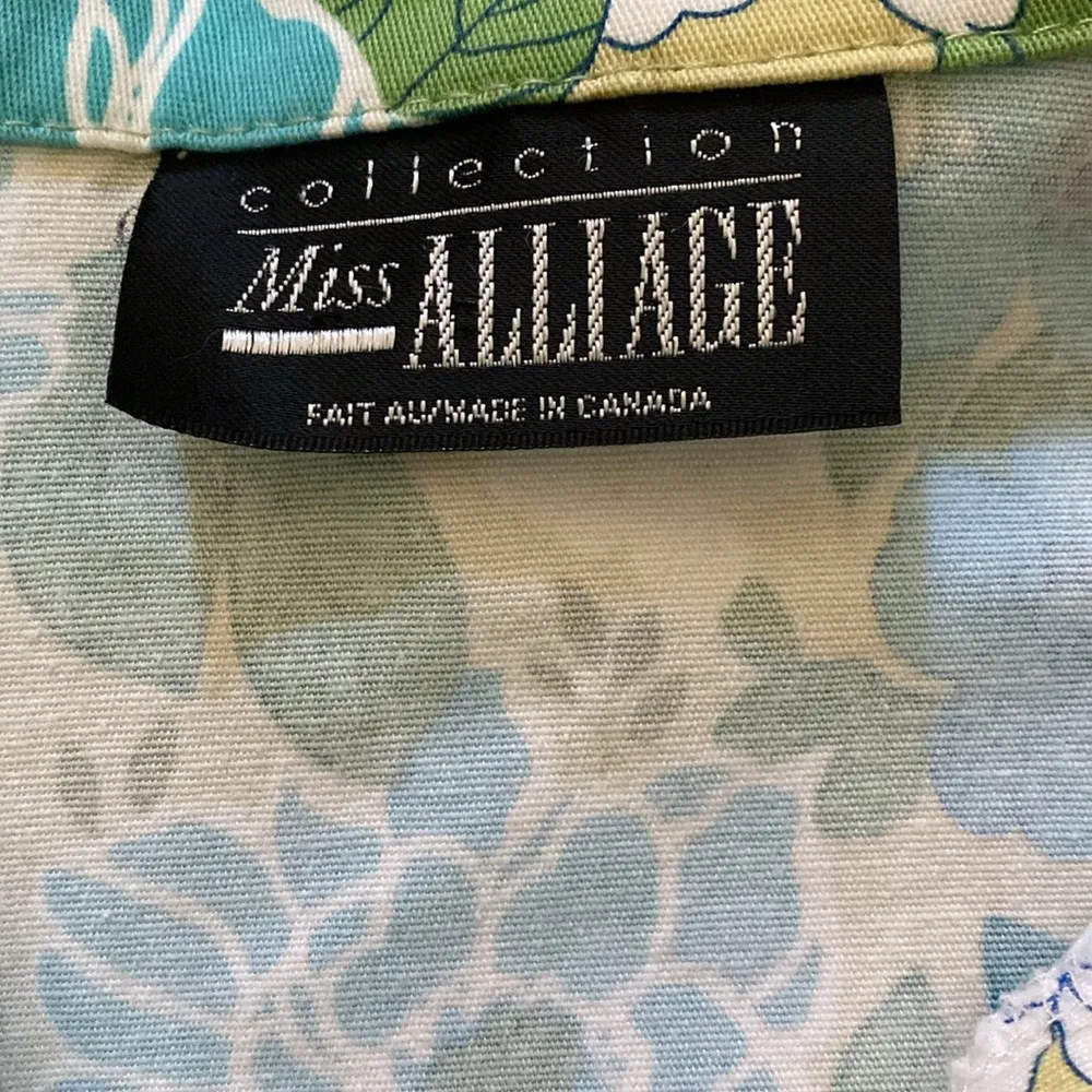 Beautiful Womens 60/70’s Floral Coat/Jacket/Top Pearl Snaps 3/4 Sleeve Small Green - Image 4