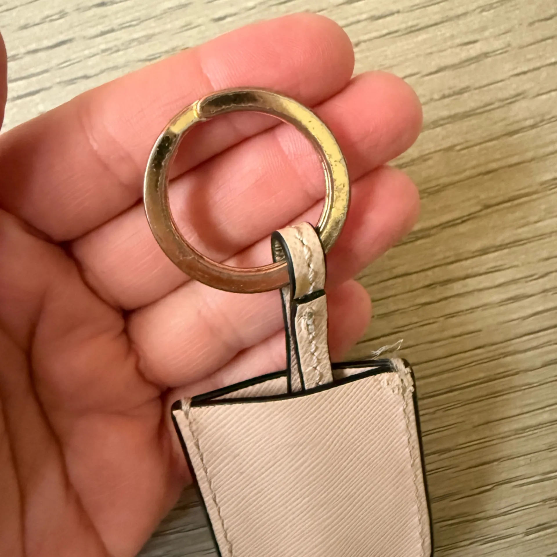 Tory Burch Leather Keychain Bag Charm Gold Tone Hardware - Image 5