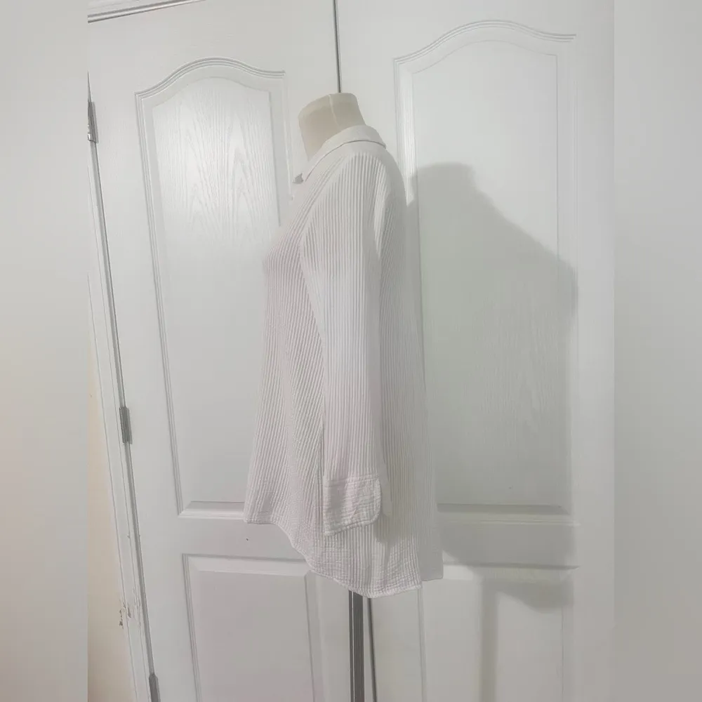 Peck & Peck Rectangle Button Down Tunic 100 Cotton Loose Fit - sz M - Image 2