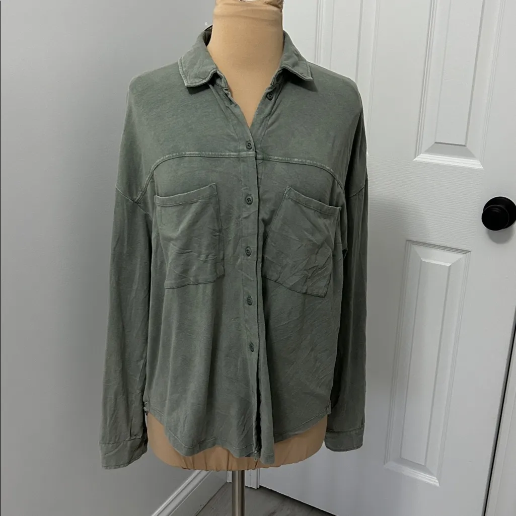 Z Supply  Niccola Button Up Top Green - Image 4