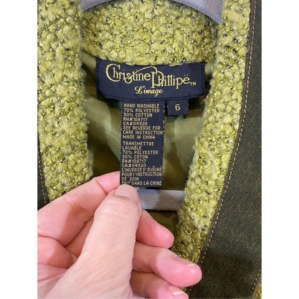 Christine Phillipe Limage Long Button Front Jacket in Size Small Green - Image 4