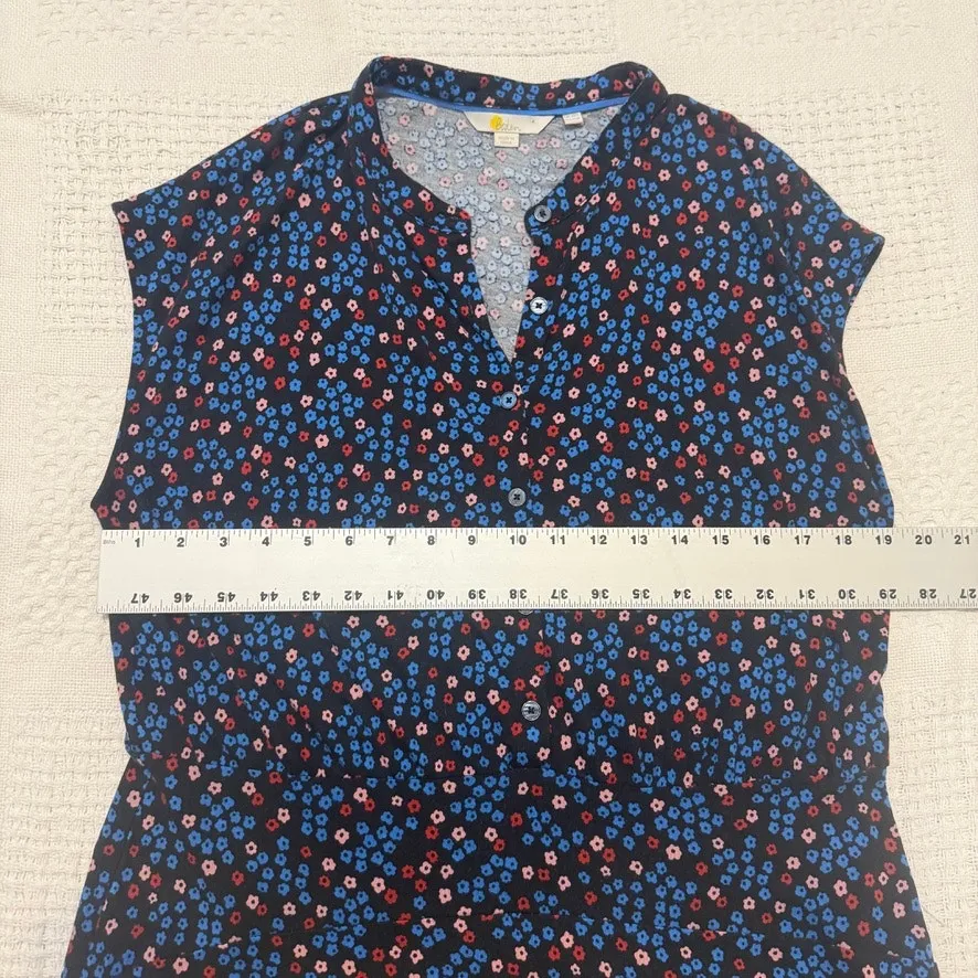Boden 14 Easy Jersey cap sleeve floral shirt dress D3 3149 Blue - Image 5