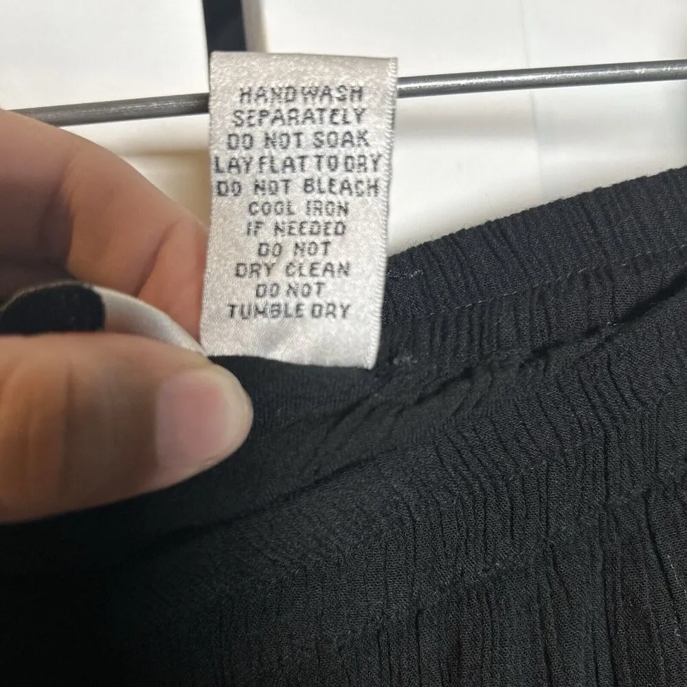 Cathy Daniel Women's Boho Long black white floral Tiered Midi Flowy Skirt Large - Image 11