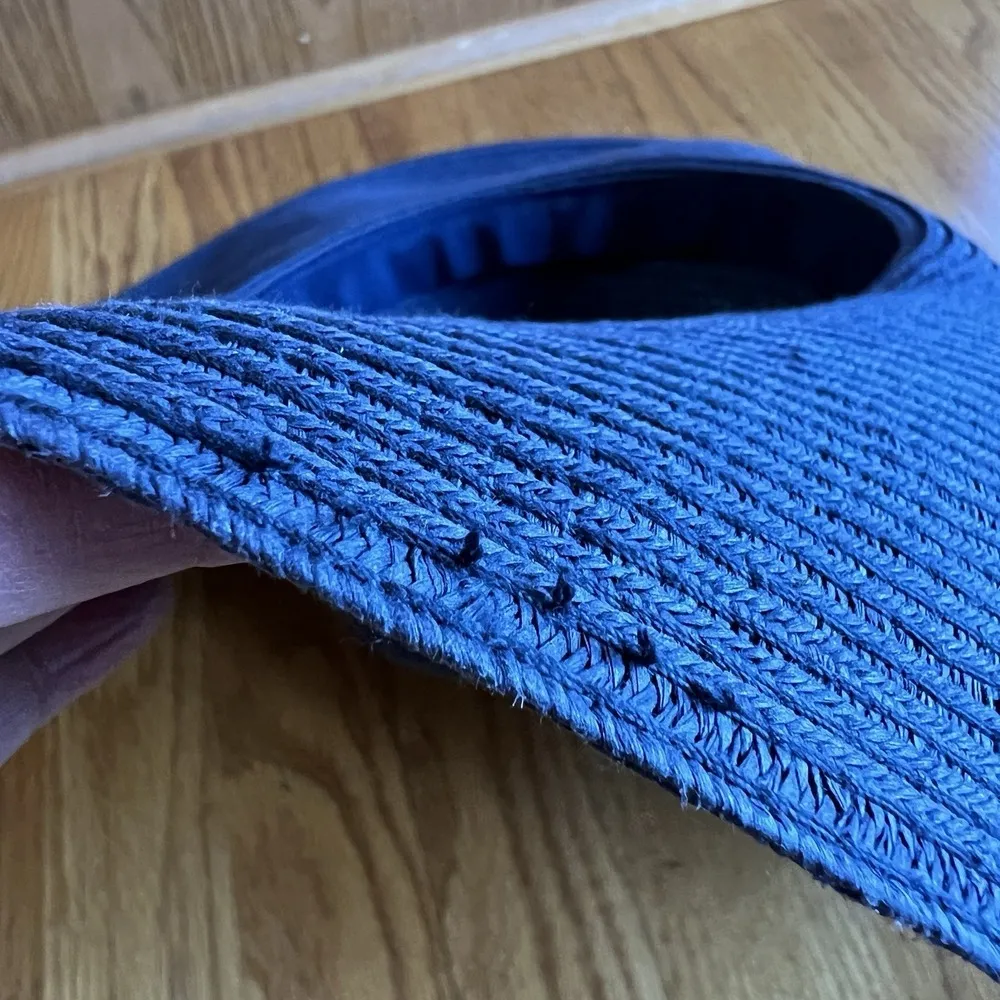 Boden Sun Hat Wide Brim Navy Vacation Beach Nautical Floppy Paper 21.5 Small/Med - Image 14