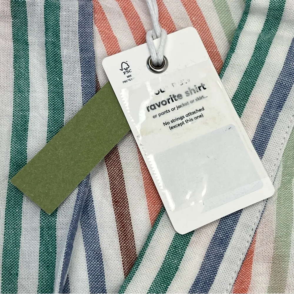 Marine Layer Bali Tunic Rainbow Stripe Lyocell Linen Blend Top Women Size XS NEW - Image 5