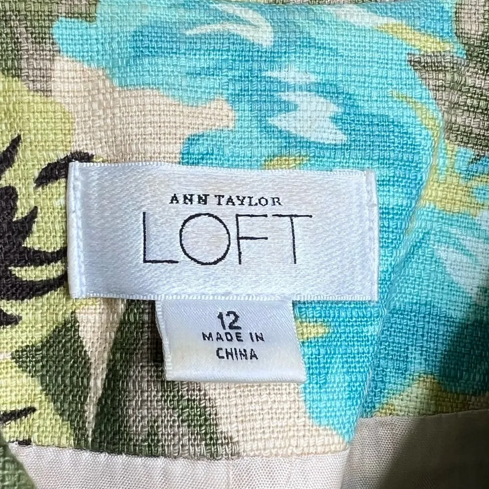 Ann Taylor LOFT Floral Botanical Print Blazer Jacket Size 12 Vibrant Tropical - Image 3
