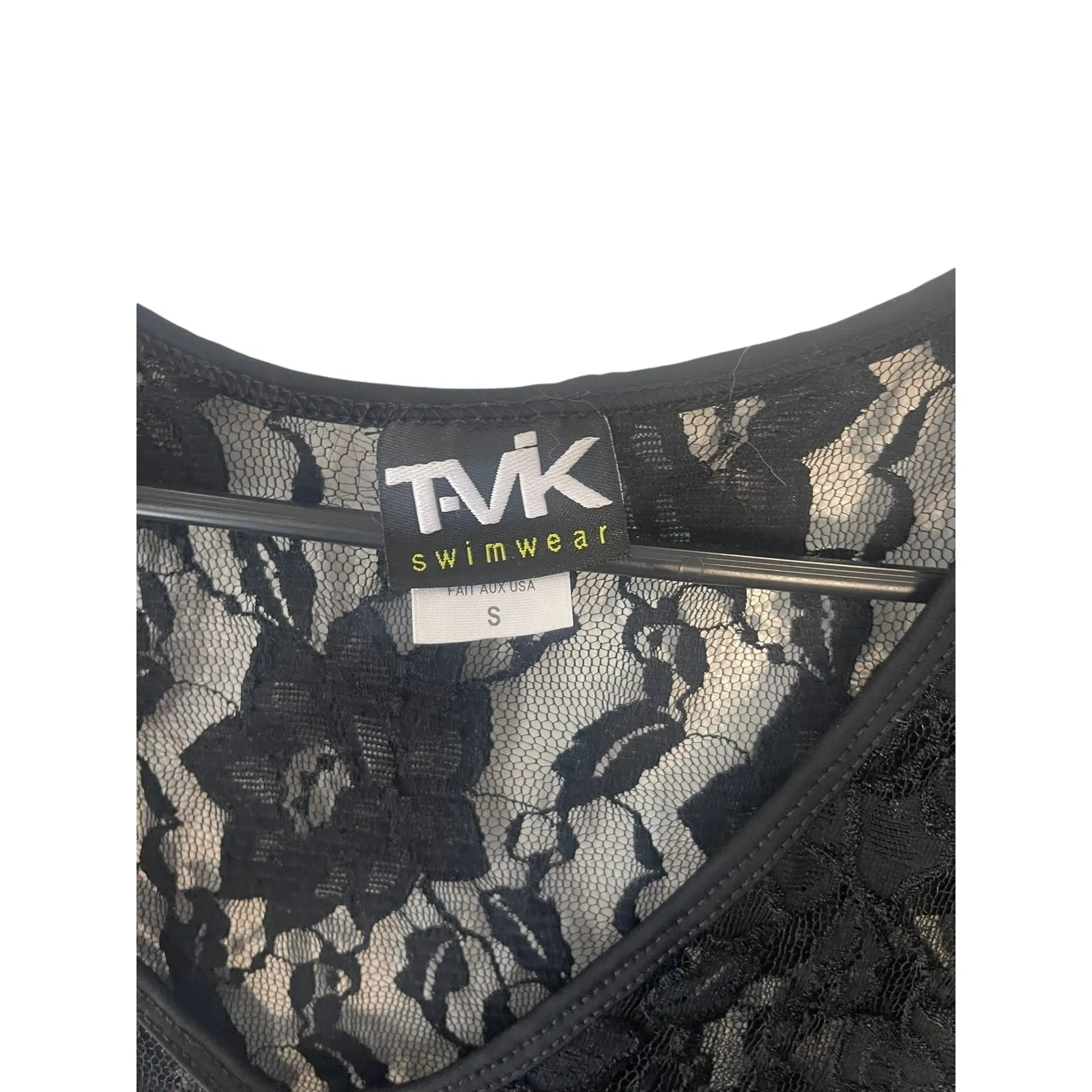 Tvik Womens‎ Size Small Black Lace Floral Swimwear Cover - Image 6