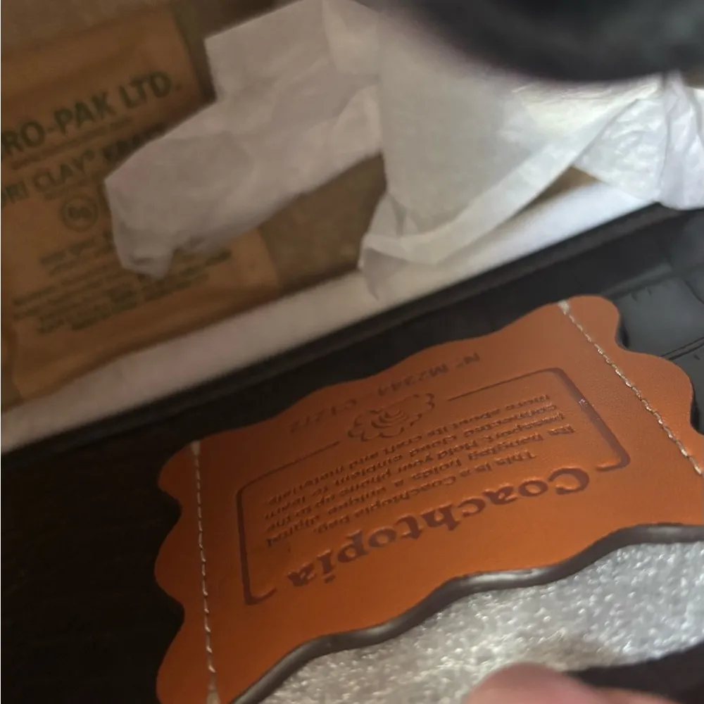 Authentic COACHTOPIA Leather Croc embossed shoulder magnetic closure shoulder Black - Image 6