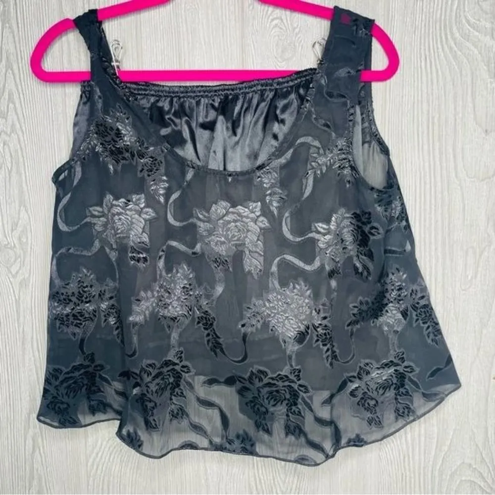 Nwt Victoria's secret Vintage silky sheer short sleeve shirt pajama set medium b - Image 6