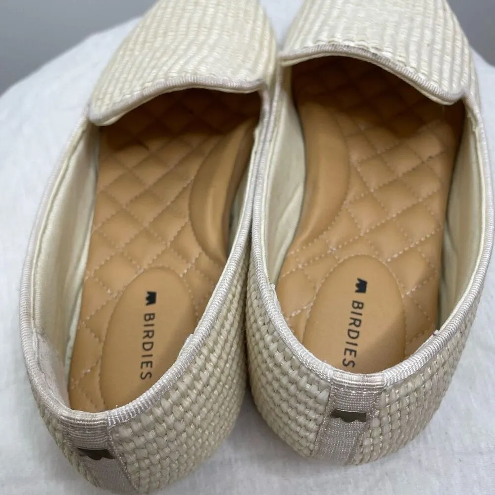 Birdies Starling Loafers Natural Beige White Size 7 Woven Slip On Woven Flat - Image 4