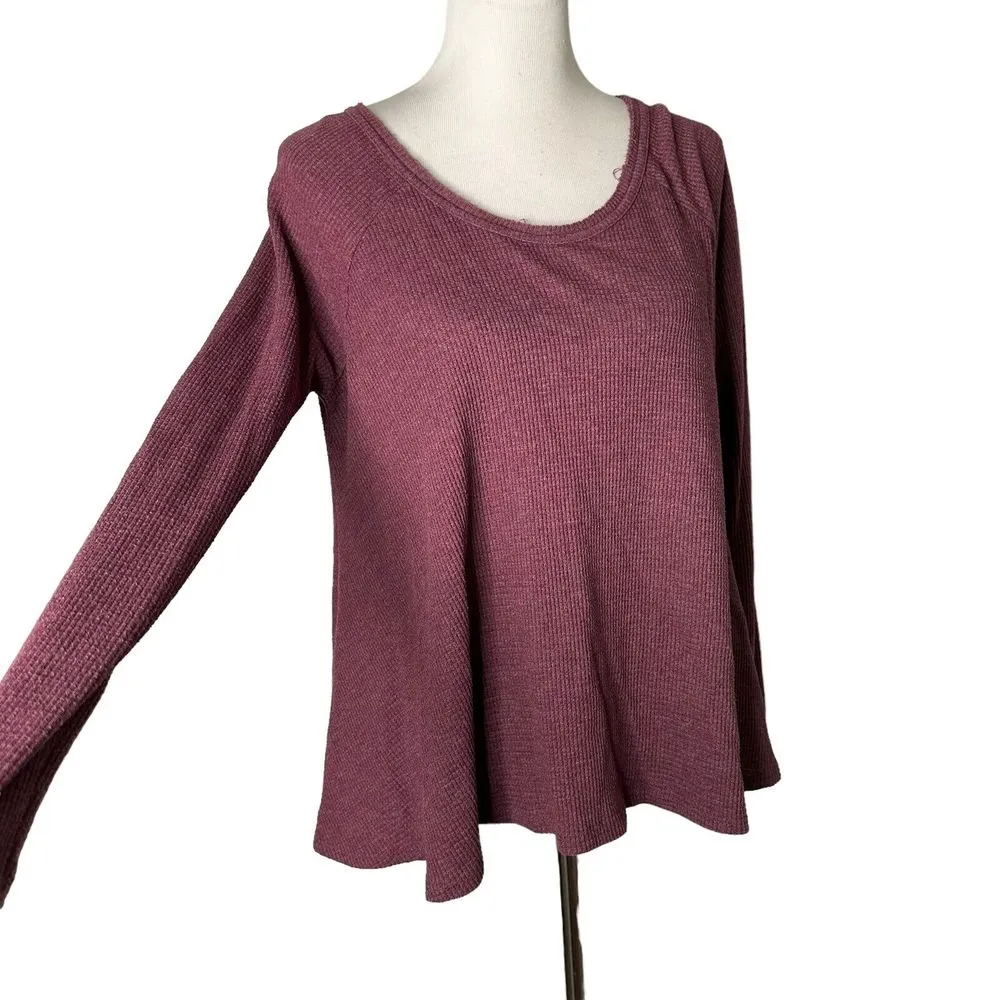 We The Free Waffle Knit Tunic Top Size S Thermal‎ Long Sleeve BOHO Flowy - Image 5