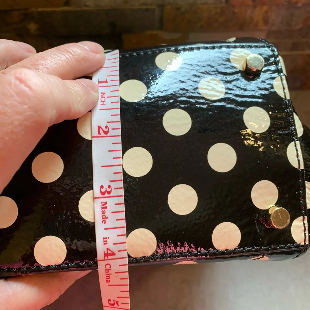 Kate Spade Black Polka Dots Medium Shoulder Bag Tote Purse - Image 10