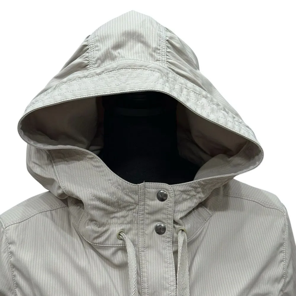 Lululemon Women's Size 6‎ Apres Practice Hooded Lined Jacket Beige Hood Pockets - Image 3