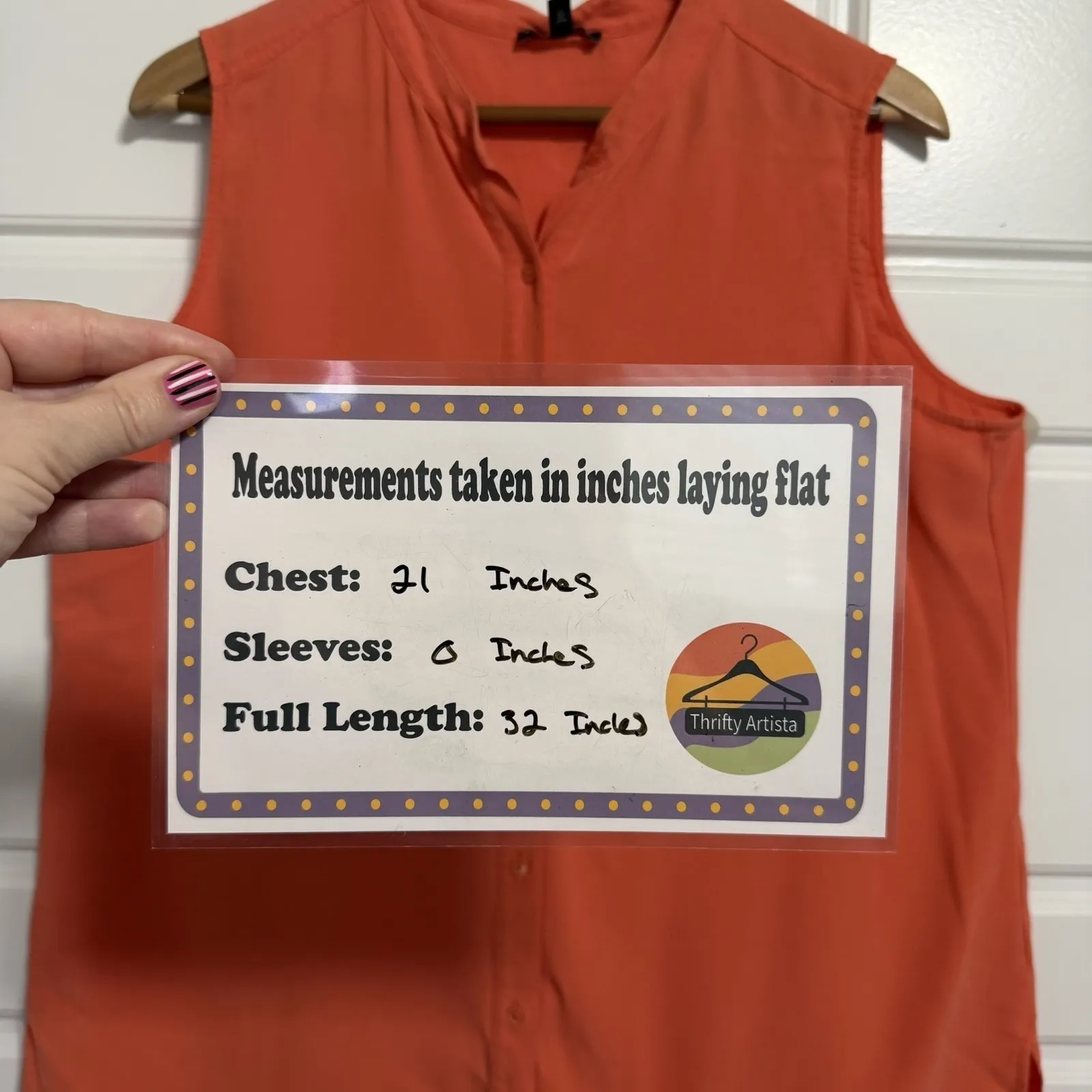 EILEEN FISHER Sleeveless Mandarin Collar Button Large Orange Silk Blend Women - Image 6