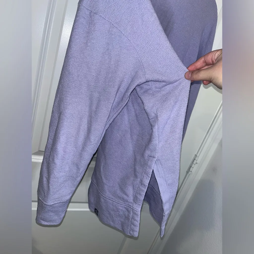 Marley Lilly Lilac Cotton Lounge Crewneck Terry Cloth Long Sleeve Top Sz L-XL - Image 4