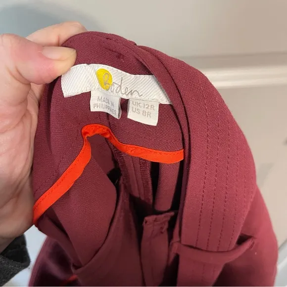 Boden Maroon‎ Hampstead Tie-Waist Crop Pants - Image 4