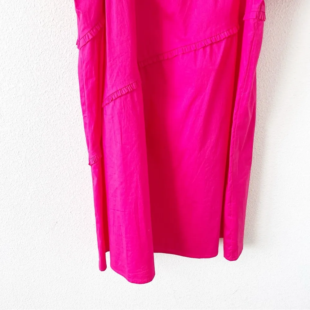 Taylor Tillman Square Neckline Puff Sleeve Mini Dress in Fuchsia Pink - Image 5