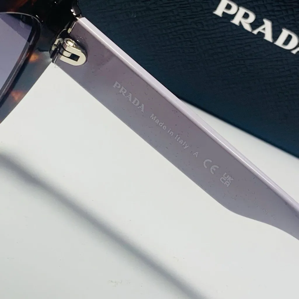 New Prada SPR 13Y 07R081 Tortoise Shell Cat-Eye Sunglasses Authentic - Image 9