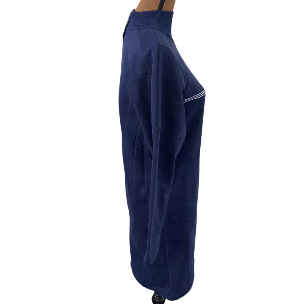 Pangaia Archive High Neck mini long sleeve cotton dress on navy size XS - Image 4