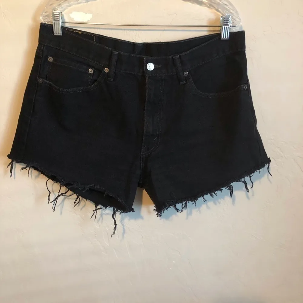 Levi’s 505 Black High‎ Rise Cutoff Denim Shorts - Image 2
