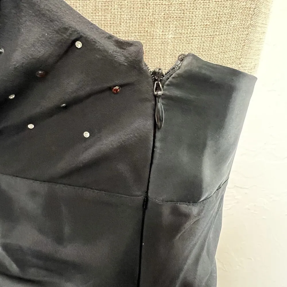 Vtg Betsey Johnson Evening Sz 6 Silk Dress Whimsigoth Tiered Bling Sexy Ruched - Image 7