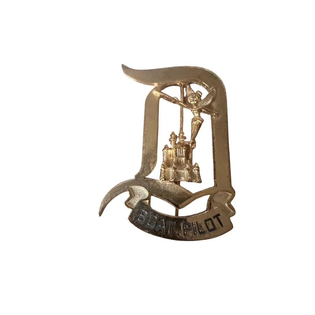 Vintage Disney Boat Pilot cast guide crew Pin Brooch Tinker Bell & Castle - Image 12