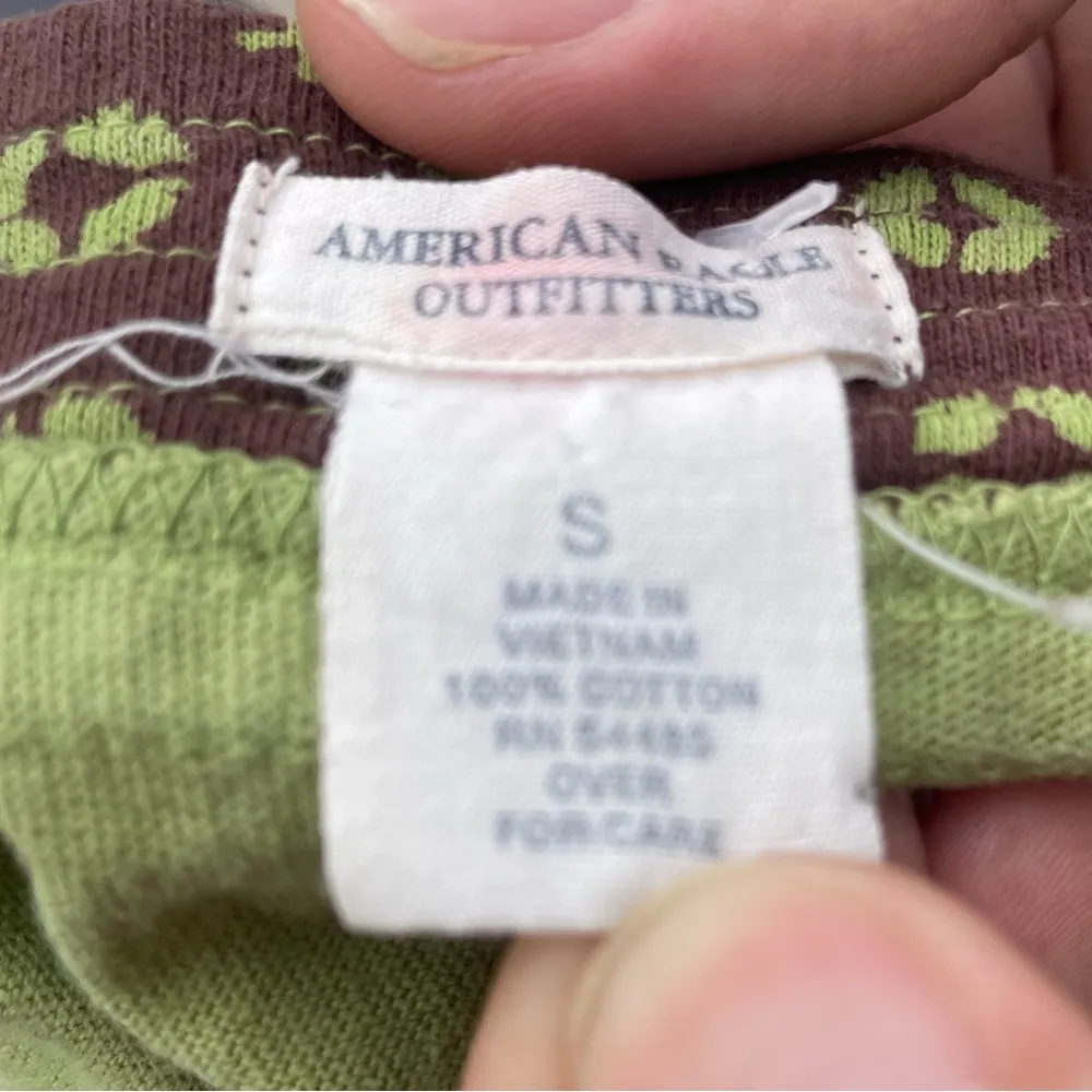 American Eagle brown.& green floral patterned top/ S / Excellent condition - Image 13