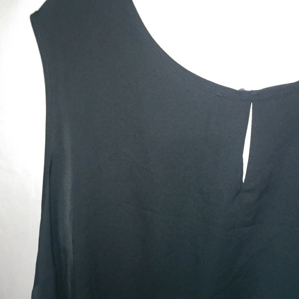 Cato 26/28 Black Pleated Sleeveless Shell Top Plus Funeral - Image 3