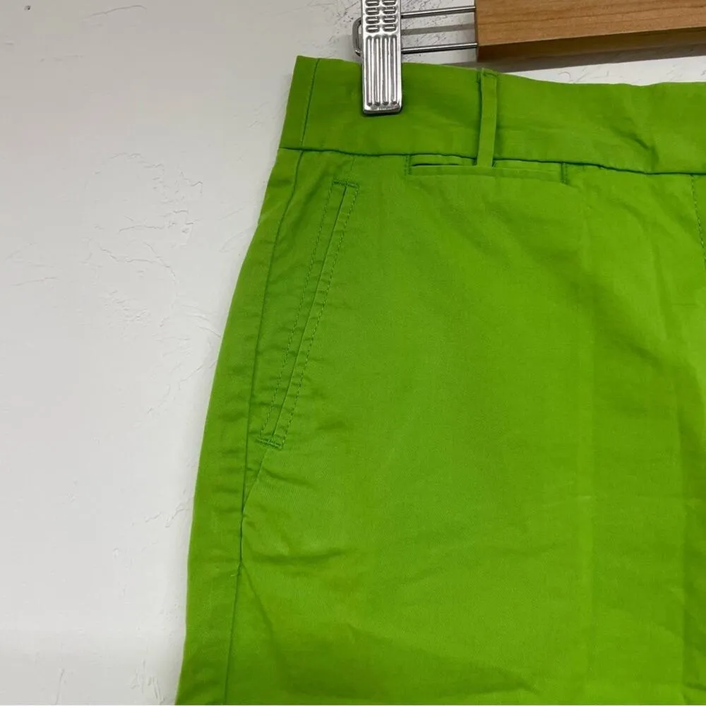 J Crew Lime Green Stretch Summer Weight Chino Shorts Womens Size 4 Casual Preppy - Image 5