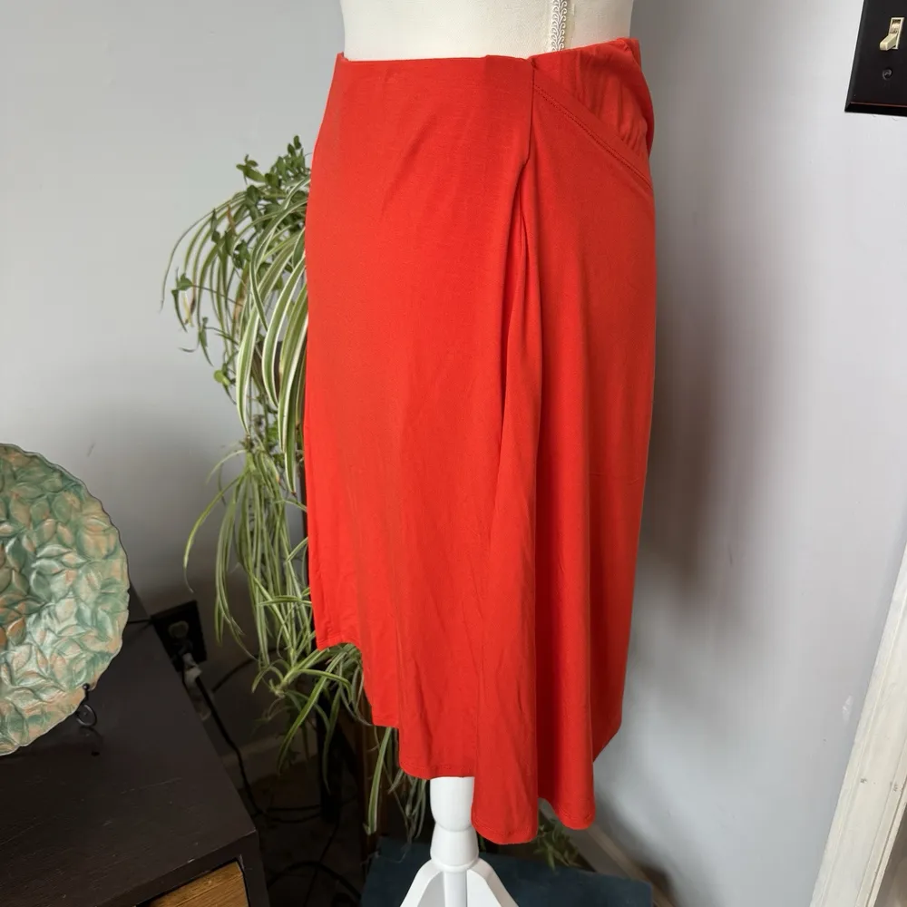 NWT Torrid Orange Faux Wrap Pencil Skirt Super Soft Knits Size 2 Vacation‎ Beach - Image 4