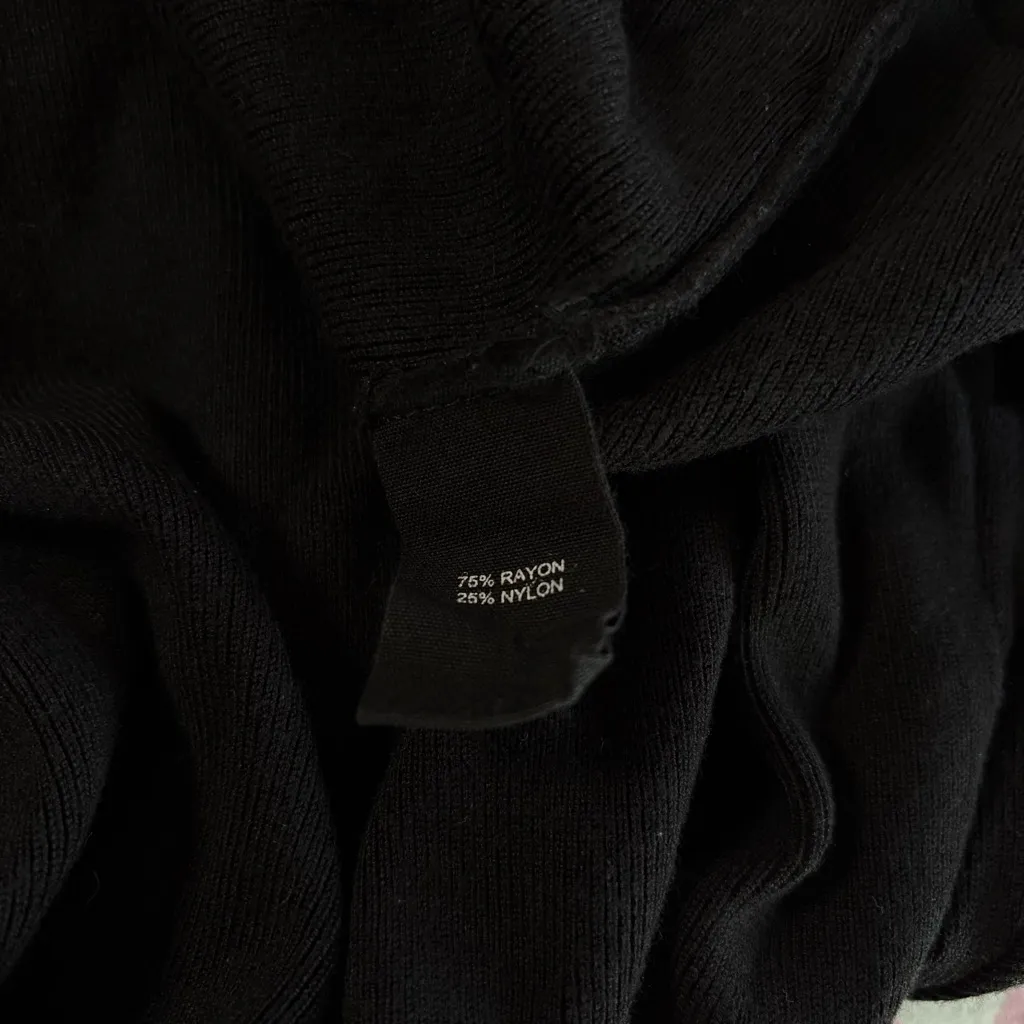 Marled Black rhinestone turtleneck sweater Size L - Image 4