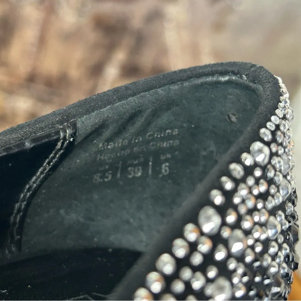 ALDO | Alalain Black Rhinstone Silver Studded Platform Stiletto Heels Size 8.5 - Image 7