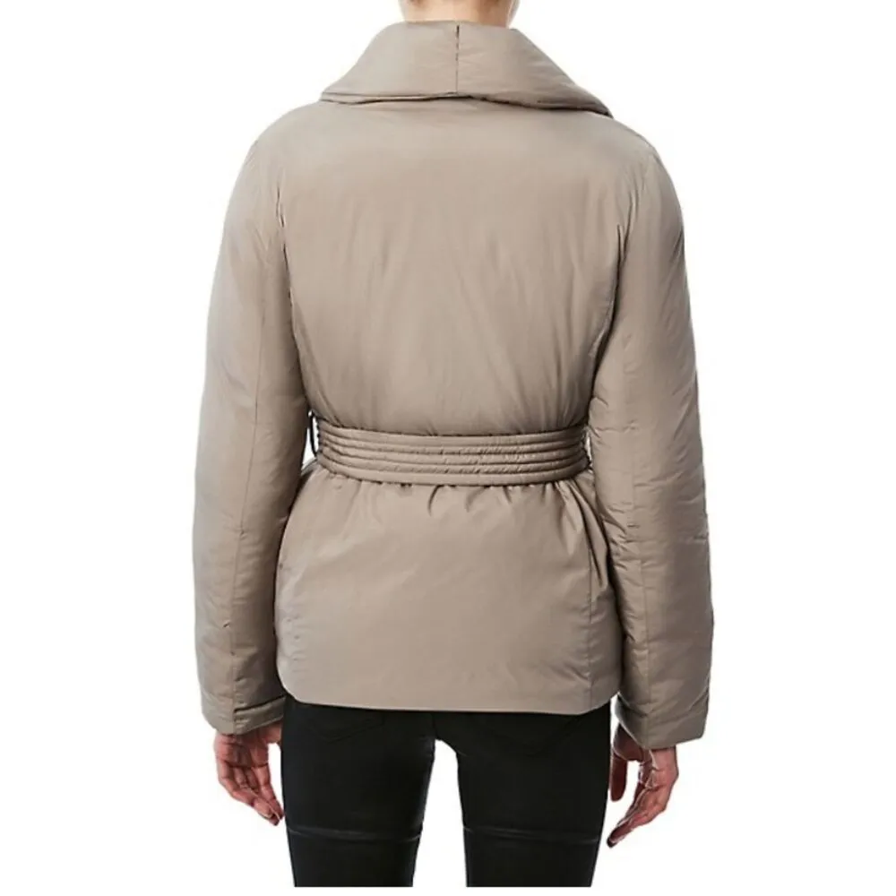 Bernardo Softy Glam Ecoplume Shawl Collar Puffer Jacket Belted Eco Friendly XS - Image 14