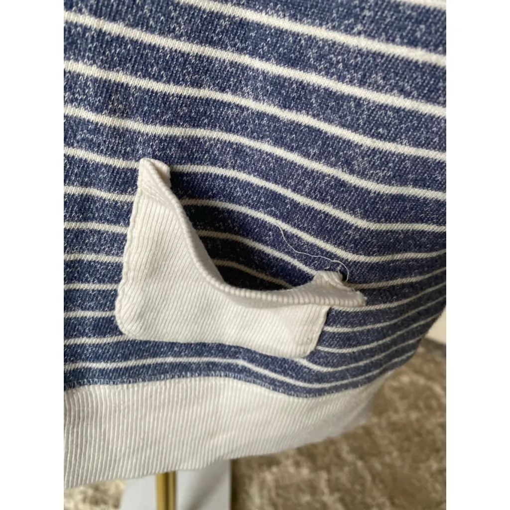 Jones New York Sport Blue White Striped Cotton Pullover Top
 Pocket M - Image 4