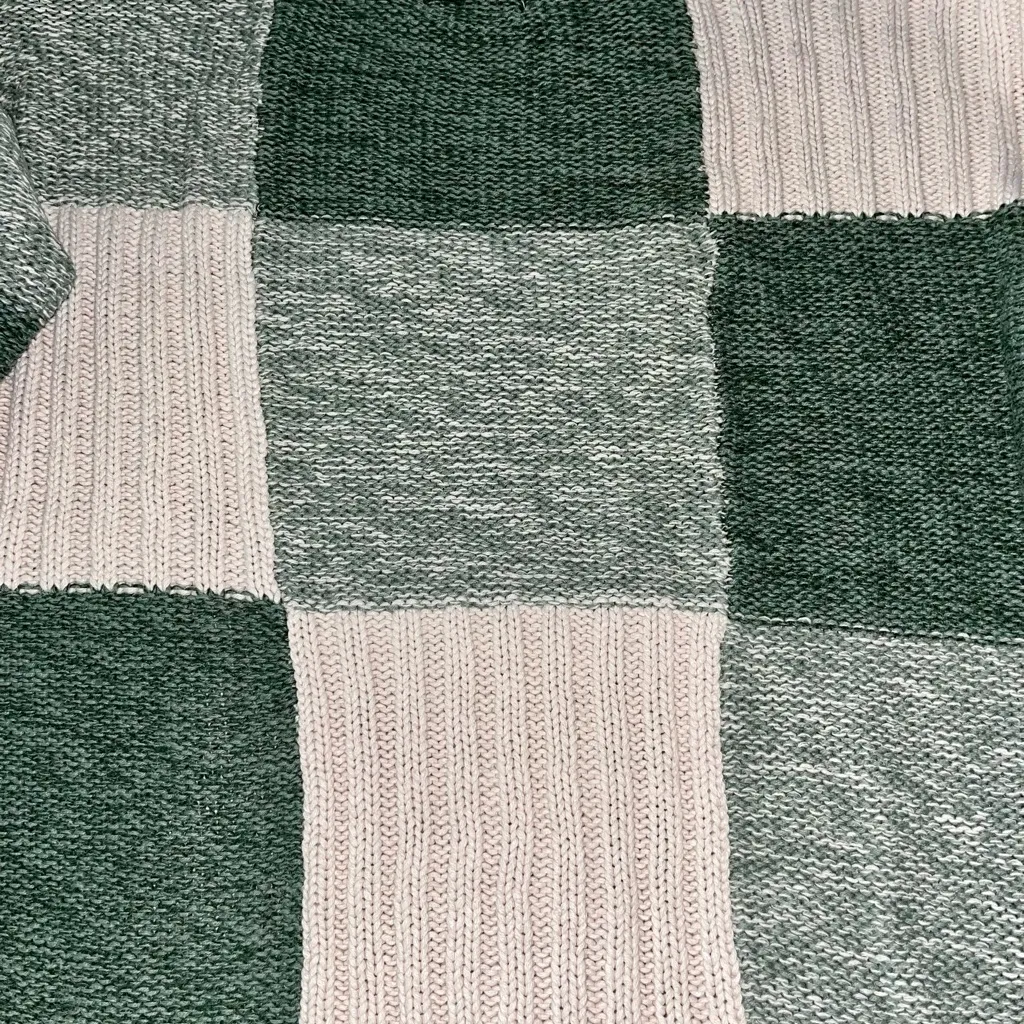 Vintage Capezio Patchwork Checkered Knit Turtleneck Sweater - Image 3