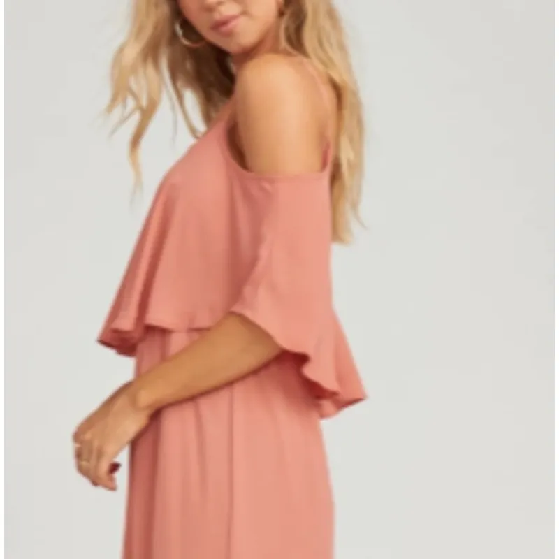 Show Me Your Mumu Caitlin Ruffle Maxi Dress Rustic Mauve Crisp Size Small - Image 6