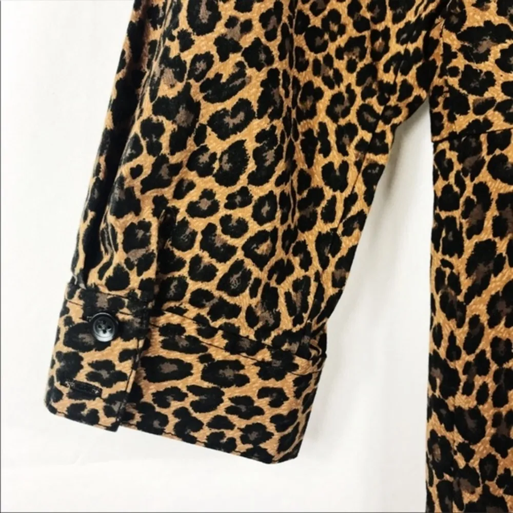 EXPRESS DESIGN STUDIO LEOPARD CHEETAH ANIMAL PRINT BUTTON UP COLLARED DRESS 0 - Image 6