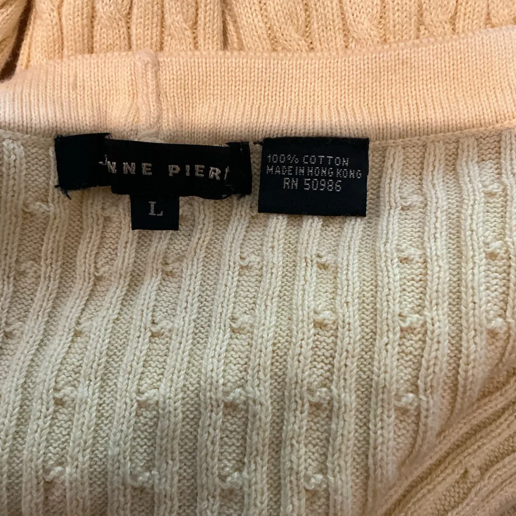 JEANNE PIERRE Yellow Scoop Neck Sweater Size Large - Image 8