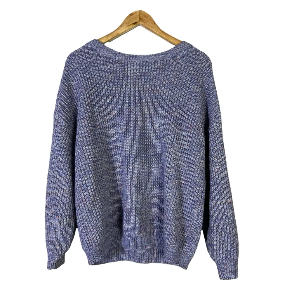 C'isa Chunky Knit Oversized Sweater Womens S Purple V - Image 4