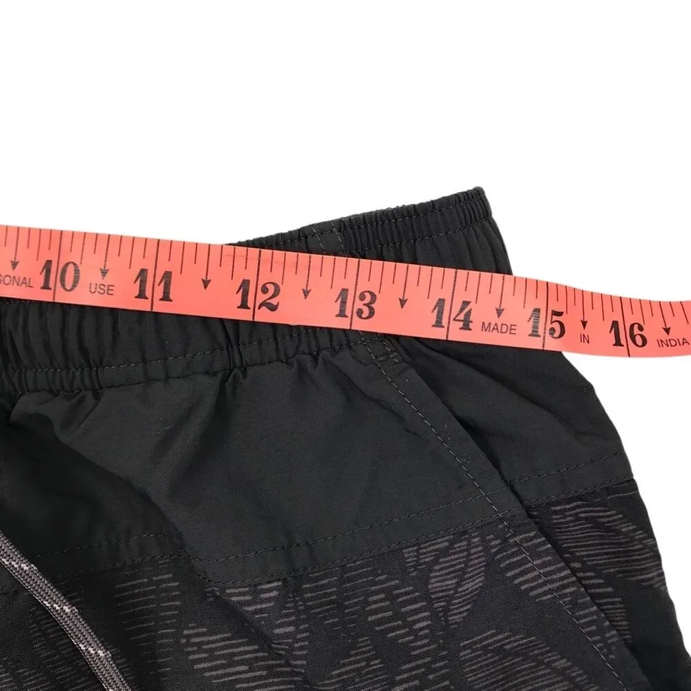 COLUMBIA Leaves Print Nylon Drawstring Shorts Women M Gray Athletic Outdoor Y2K - Image 6