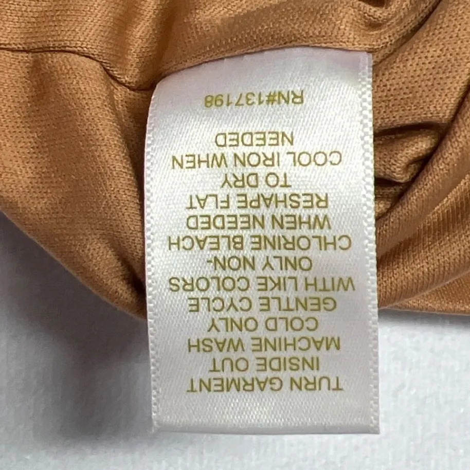 House of Harlow 1960 Knit Sweater Skirt Set Cognac Crochet EUC Tan Size M - Image 9