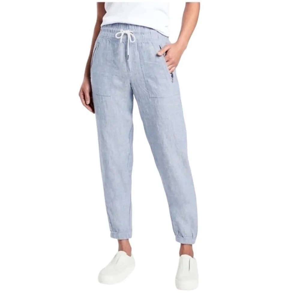 Athleta Cabo Linen Jogger Chambray Blue Size 2 - Image 4